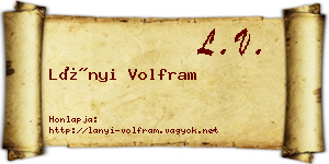Lányi Volfram névjegykártya